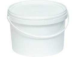 Ведро пластиковое круглое с белой крышкой, 2.8 л [5089]