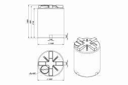 Емкость для хранения жидких минеральных удобрений (КАС, ЖКУ и др) 3000 T с откидной крышкой красный